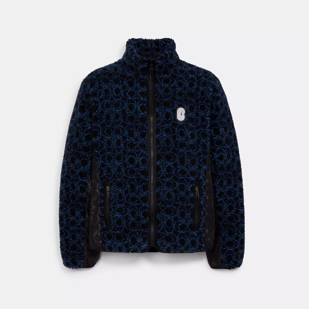 COACH Signature Sherpa Full Zip Jacket - Size L